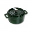 Round cast iron cocotte 4" / 10 cm - basil green - Vitamins - Staub