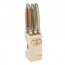 Wooden block 6 laguiole stainless steel mineral mix knives - Laguiole - Jean Dubost