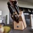 Wooden knife block - 8 pieces - black handle - Four Star 