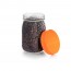 Glass screw top jar orange 101oz / 3L with 4" / 110mm lid Color Vis Le Parfait