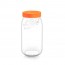 Glass screw top jar orange 101oz / 3L with 4" / 110mm lid - Color Vis - Le Parfait