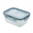Rectangular glass food container airtight grey plastic lid 7 x 5.5" / 18 x 14cm - Frigoverre - Bormioli Rocco