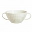 Porcelain soup bowl with handle 10oz / 30cl square geometric patterns - Satinique - Chef & Sommelier