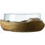 Transparent glass bowl with teak base 11 x 11 x 4.3" / 28 x 28 x 11cm - Leonardo