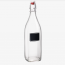 Swing top satine glass bottle 34 oz / 1 L with label - Swing - Bormioli Rocco