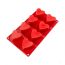 Flexible silicone mold - 8 hearts 