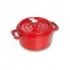 Round cast iron cocotte 7" / 18 cm - cherry red - Vitamins - Staub