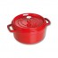 Round cast iron cocotte 8.6" / 22 cm - cherry red - Vitamins - Staub