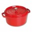 Round cast iron cocotte 12" / 30 cm - cherry red - Vitamins - Staub