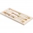 3-pieces stainless steel ivory handle cheese set in wooden cutlery tray - Laguiole - Jean Dubost