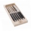 Box set of 6 stainless steel steak knives black handle - Laguiole - Jean Dubost