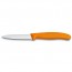 paring knife with 3 inch serrated blade and orange synthetic handle - swissclassic - victorinox