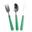 Lot de 3 couverts jetables vert d'eau en inox - X10 -  Couvert à usage unique - Az Boutique