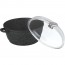 Round casserole dish 9.4" / 24cm "stone style" cast aluminium - glass lid - Premium - Pradel Excellence