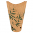 Brown cardboard French fries cup 22oz / 660ml 3x7" (8.5x18cm) green leaves patterns - Set of 50 - Feel Green - AZ Boutique