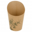 Brown cardboard French fries cup 9oz / 270ml Ø3"x4" (Ø7x10,5cm) green leaves patterns - Set of 100 - Feel Green - AZ Boutique