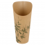Brown cardboard French fries cup 22oz / 660ml Ø3"x7" (Ø8.5x18cm) green leaves patterns - Set of 50 - Feel Green - AZ Boutique