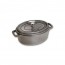 Oval cast iron cocotte 10.6" / 27 cm - graphite grey - Fundamentals - Staub