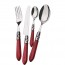 24 pieces cutlery set 18/10 stainless steel - chrome ring - burgundy pearl effect handle - Aladdin - Bugatti