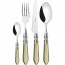 24 pieces cutlery set 18/10 stainless steel - chrome ring - green CERTOSA silk effect handle - Aladdin - Bugatti