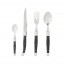 24 pieces black handle stainless steel cutlery set in wooden tray - Laguiole 