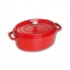 Oval cast iron cocotte 10.6" / 27 cm - cherry red - Vitamins - Staub