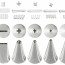Batch of 9  piping tips - Inox - Paderno 