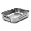 Stainless steel rectangular gratin dish with handle 16 x 11 x 3 " / 40 x 28 x 8 cm - Lacor