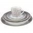 Porcelain white and grey 20 pieces dinner set - Lino Grey - Cosy & Trendy