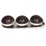 Porcelain Appetizer set 3 condiment bowls + 1 tray white/dark purple - Cosy & Trendy