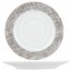 Round saucers 5" / 14.5cm white and grey porcelain - Lino Grey - Cosy & Trendy