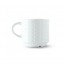 Porcelain white stackable coffee cup / mug 6oz / 18cl with square geometric patterns - Satinique - Chef & Sommelier