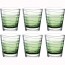 Green water glass with stripes patterns 8.5oz / 25cl - Vario Struttura - Leonardo