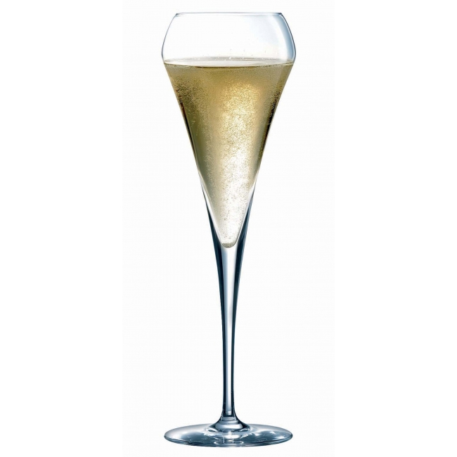 6 flûtes à champagne 20cl Open Up - Chef&Sommelier - Cristallin design  original 30% plus résistant